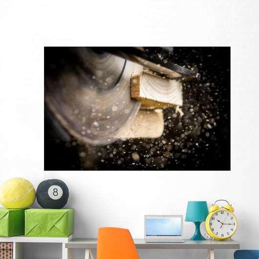 Circular Saw In Use Close-up Wall Decal