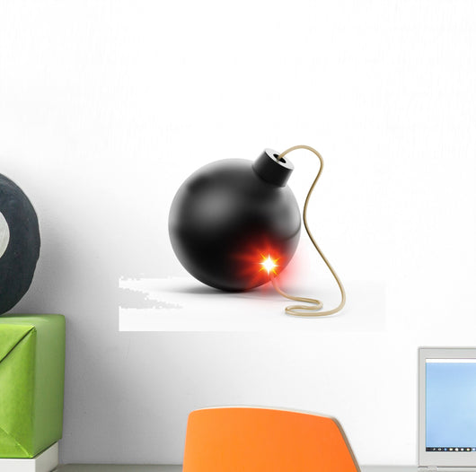 burning fuse Bomb Wall Decal