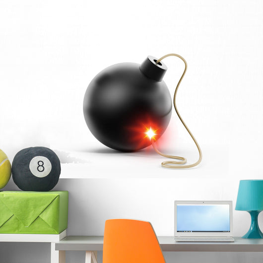 burning fuse Bomb Wall Decal