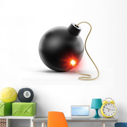 burning fuse Bomb Wall Decal