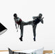 karate taekwondo martial arts man woman couple silhouette Wall Decal