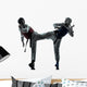 karate taekwondo martial arts man woman couple silhouette Wall Decal