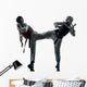 karate taekwondo martial arts man woman couple silhouette Wall Decal