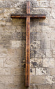 Wooden Cross on Wall Wall Decal