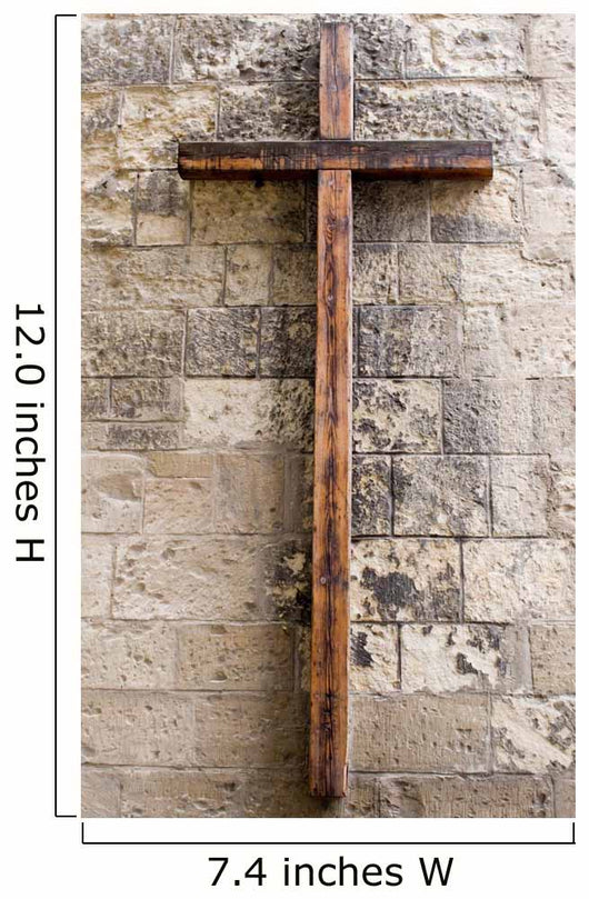 Wooden Cross on Wall Wall Decal