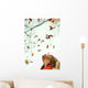 Woman Falling Leaves Wall Decal