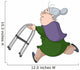 Old woman running with walker Wall Decal