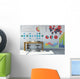 Schreibtisch Vor Vielen Diagrammen Wall Decal