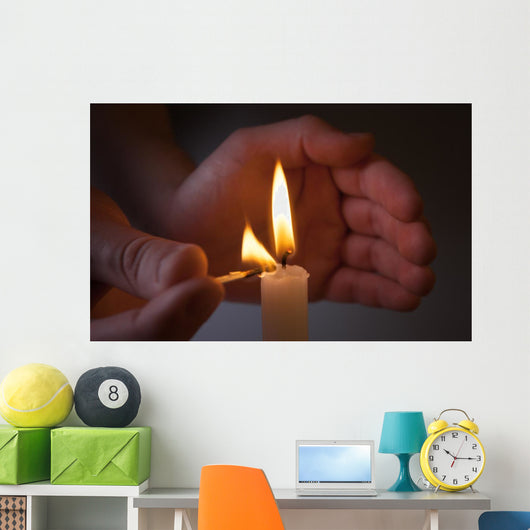 Hands Kindle Candle Wall Decal