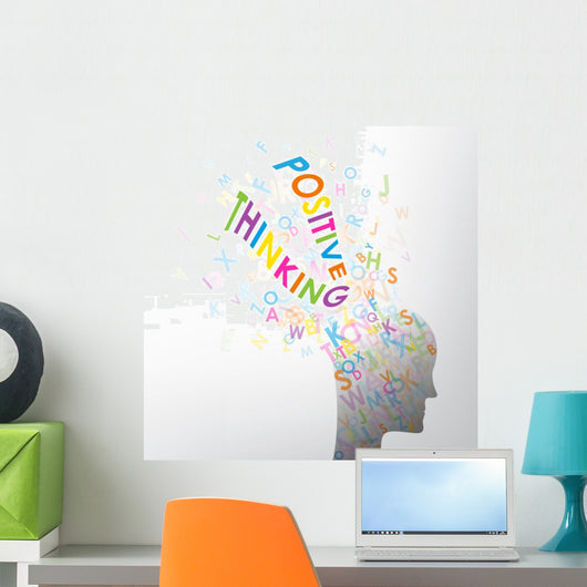 POSITIVE THINKING (positivity emotional intelligence happy) Wall Decal