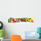 Frohe Ostern Text mit Tulpen Banner Wall Decal