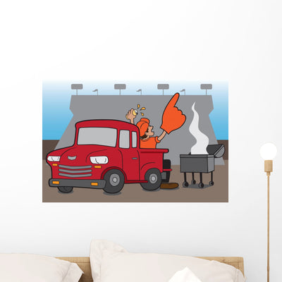 Tailgate Party Wall Decal shown on a wall