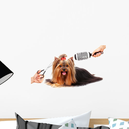 Yorkshire Terrier Grooming Salon Wall Decal