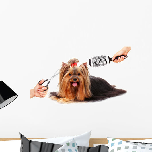 Yorkshire Terrier Grooming Salon Wall Decal