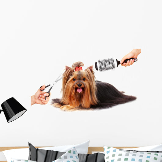 Yorkshire Terrier Grooming Salon Wall Decal
