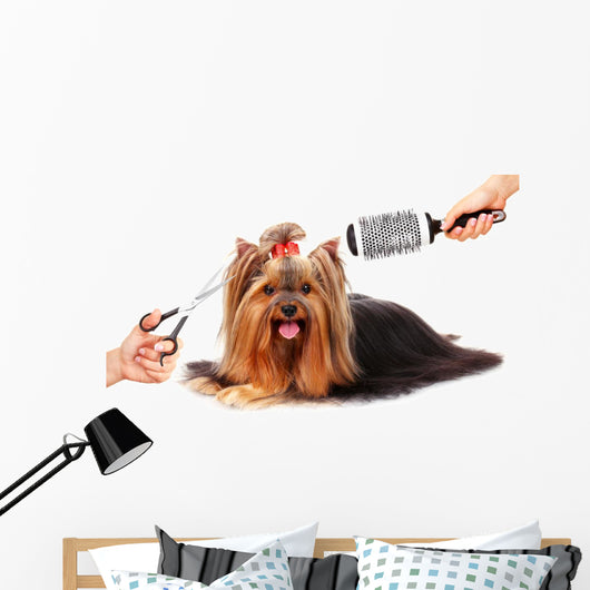Yorkshire Terrier Grooming Salon Wall Decal