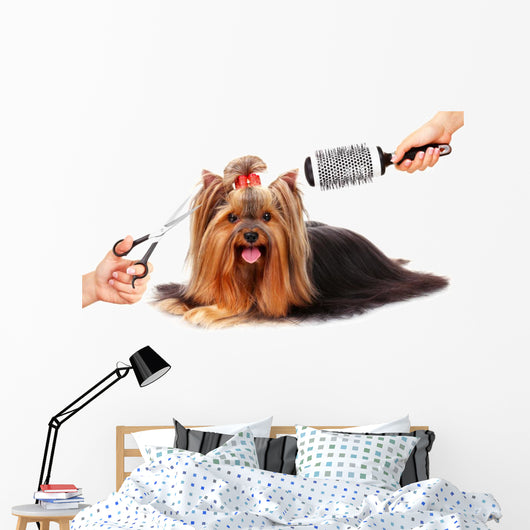 Yorkshire Terrier Grooming Salon Wall Decal