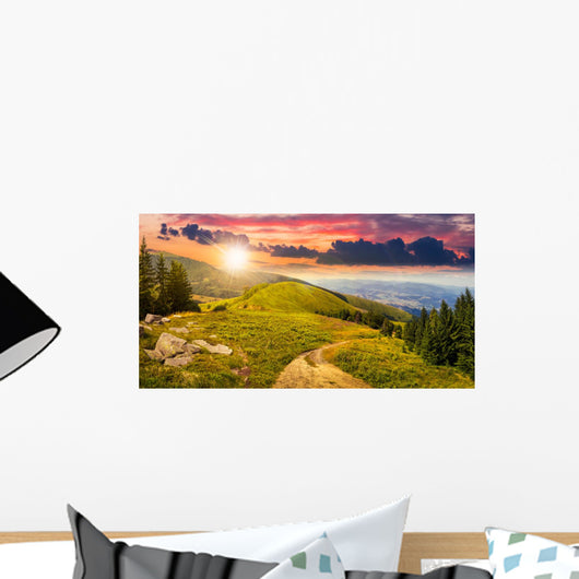 Pine Trees near Valley Wall Decal