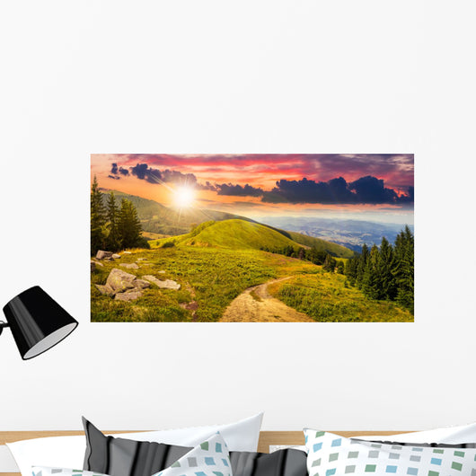 Pine Trees near Valley Wall Decal