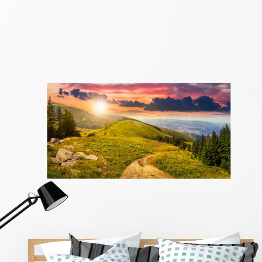 Pine Trees near Valley Wall Decal