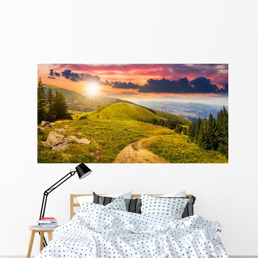 Pine Trees near Valley Wall Decal