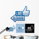 Like and Share Thumbs Up Wall Decal