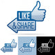Like and Share Thumbs Up Wall Decal