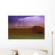 Lightning Over A Field Wall Mural
