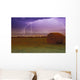 Lightning Over A Field Wall Mural