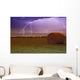Lightning Over A Field Wall Mural