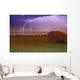 Lightning Over A Field Wall Mural