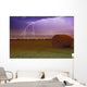 Lightning Over A Field Wall Mural