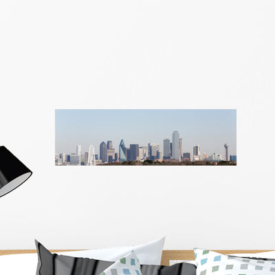 Downtown Dallas Reunion Tower Wall Decal shown on a wall