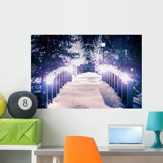 Park Bridge Winter Wall Decal