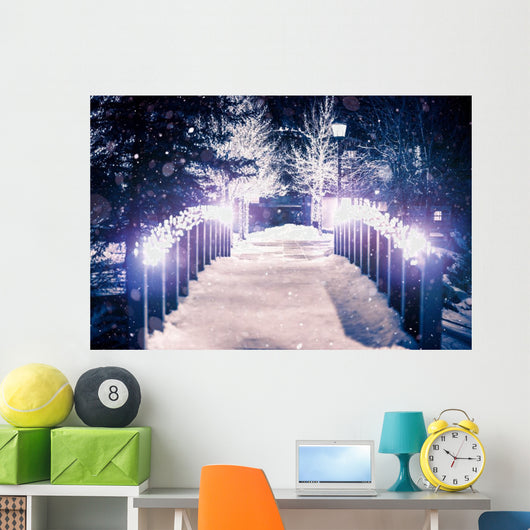 Park Bridge Winter Wall Decal