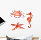 Watercolor sea creatures Wall Decal