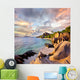 Anse Source D'argent Beach in the Evening Wall Decal