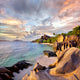 Anse Source D'argent Beach in the Evening Wall Decal