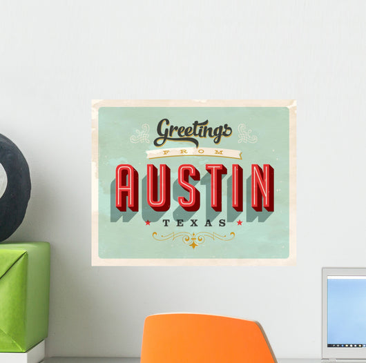 Vintage Greetings from Austin Wall Decal