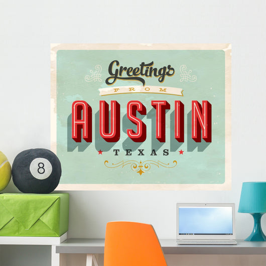 Vintage Greetings from Austin Wall Decal