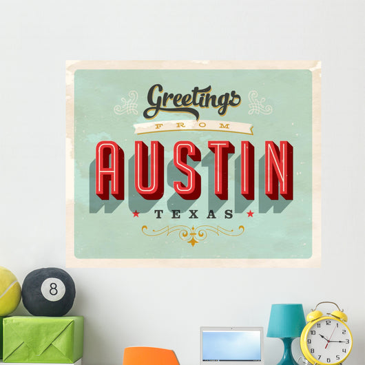 Vintage Greetings from Austin Wall Decal