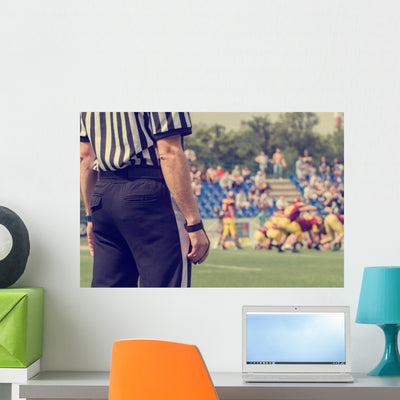 American Football Referee Wall Decal shown on a wall