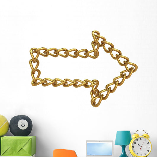 Arrow from the chain. Isolated on white Wall Decal