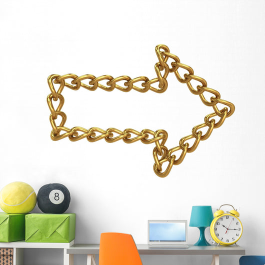 Arrow from the chain. Isolated on white Wall Decal