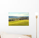 Artistic Tuscan landscape with cypresses, wavy fields and house Wall Decal