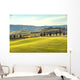 Artistic Tuscan landscape with cypresses, wavy fields and house Wall Decal