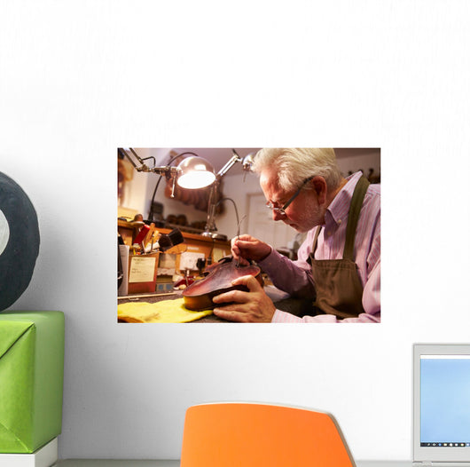 Man Restoring Violin Workshop Wall Decal