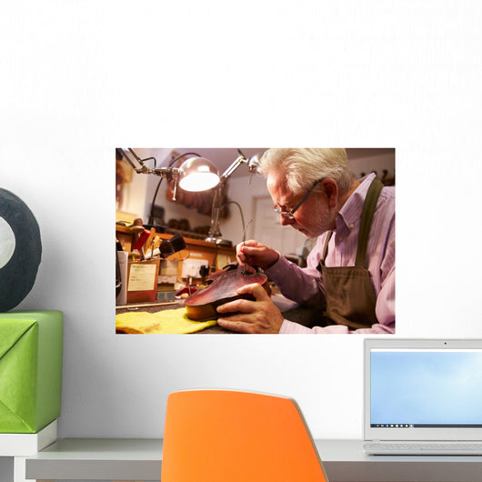 Man Restoring Violin Workshop Wall Decal