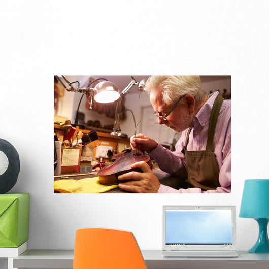 Man Restoring Violin Workshop Wall Decal