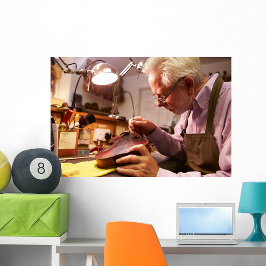 Man Restoring Violin Workshop Wall Decal